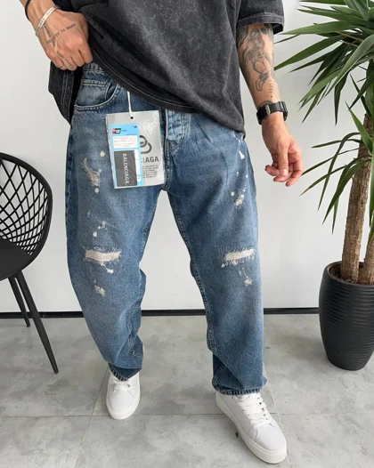 شلوار بگ استایل کثیفشور اسیدپاش Balenciaga