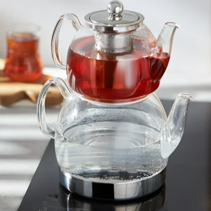 کتری و قوری پیرکس زیر استیل / 155