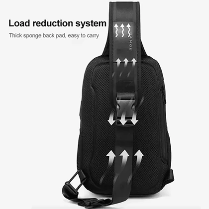 کیف کراس بادی مردانه بنج اصل Bange BG-77120 ضد آب USB دار