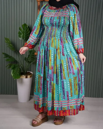 پیراهن بلند سینه کش قواره بزرگ# 7299