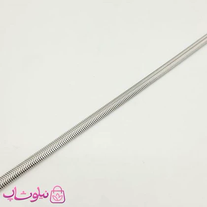 دستبند هرینگبون نقره ای رنگ مدل نرم عرض 8 میل کد 941
