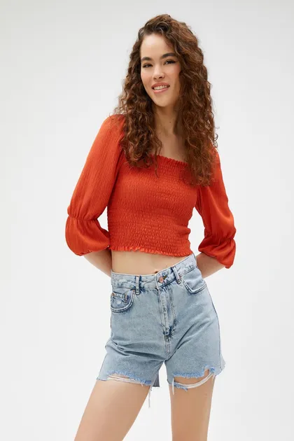 تیشرت نارنجی زنانه 3SAL10531IK