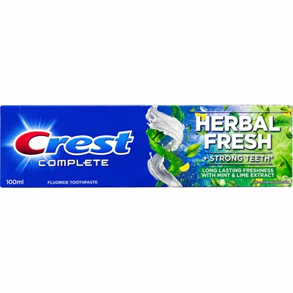 خمیر دندان کرست Crest مدل Complete Herbal Fresh رایحه نعناع و لیمو 100ml