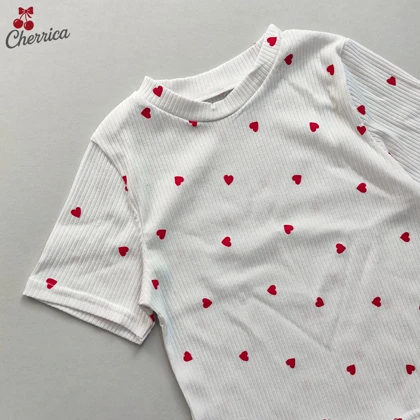 کراپ قلبی آستین کوتاه کبریتی کد 8