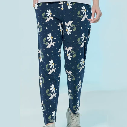 شلوار زنانه راحتی پنبه‌ای(خرگوش سرمه ای) بلکس (نیکوتن پوش) کد 51427