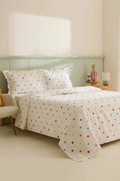 سرویس روتختی پیکه دو نفره Karaca Home مدل Amour پنبه - چندرنگ