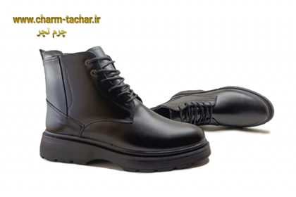 نیم بوت مردانه لوفر بندی بغل زیپ‌دار چرم طبیعی si186