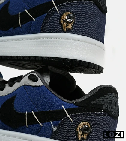 کفش کتانی مردانه و زنانه آبی مشکی طوسی NIKE jordan Vodoo مدل 6749