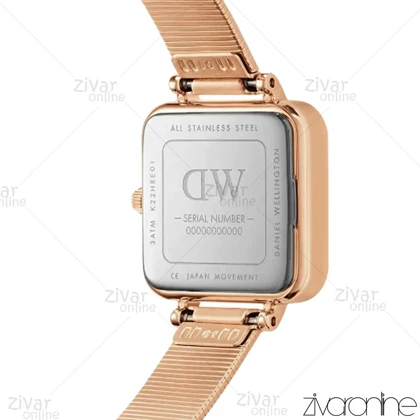 ساعت دنیل ولینگتون زنانه مربعی رزگلد صفحه سبز 104109