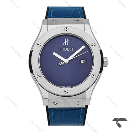 ساعت هابلوت مردانه بند چرم سرمه ای صفحه مهندسی Hublot-10441-G