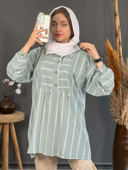 تونیک لینن نخ راه راه کد 1140