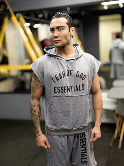ست هودی وست و شلوارک طرح Fear of God دورس ملانژ (یونیسکس و بگ)