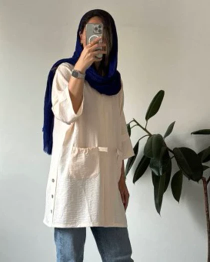 مانتو بغل دگمه آیناز