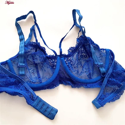 ست شورت و سوتین زنانه گیپور فانتزی نانسی آبی کد 4691-8585