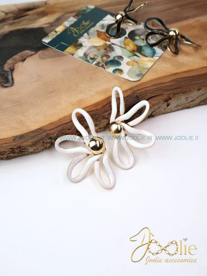 گوشواره زنانه رزین استیل کد E1204