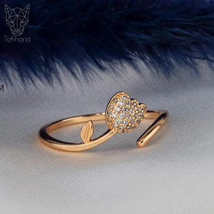 انگشتر گل لاله نگین‌دار ژوپینگ