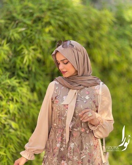 پیراهن مبینا (مشکی و نسکافه ای)