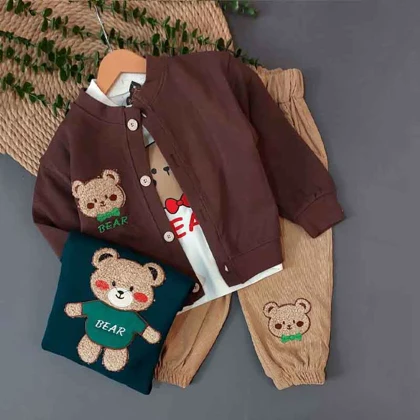 سه تیکه تدی ژاکتدار ست خواهر برادری