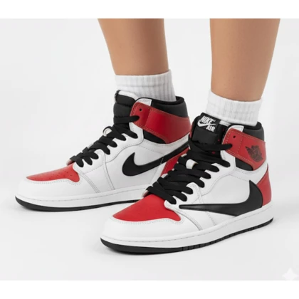 کتانی زنانه ترویس ساق‌دار قرمز سفید