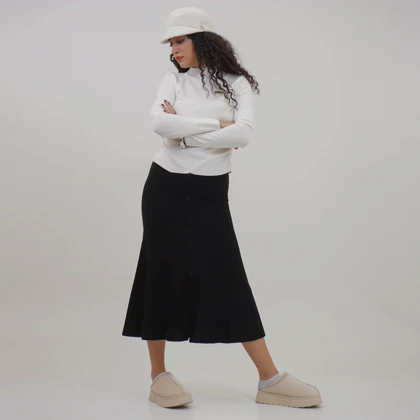 دامن بافت جذب جلو دکمه