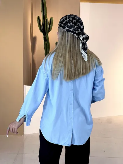 شومیز آبی روشن