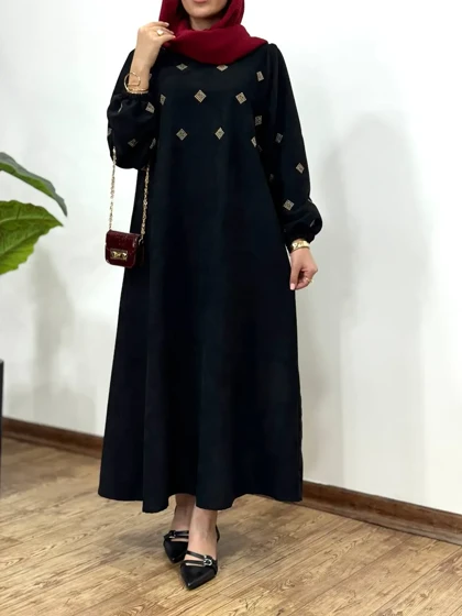 پیراهن مانتویی گلدوزی جیران