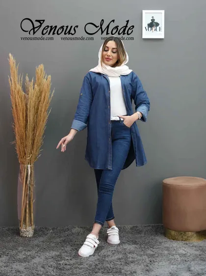 مانتو جین جلو دکمه