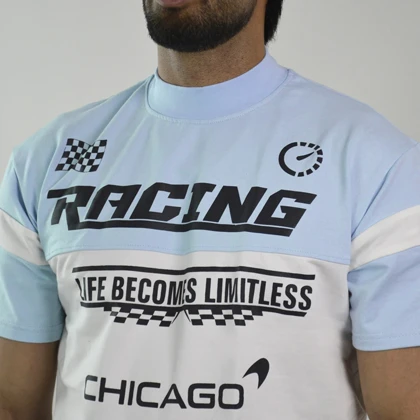 تیشرت اسپرت ریسینگ شیکاگو مدل ZRA-4D0558 آبی روشن