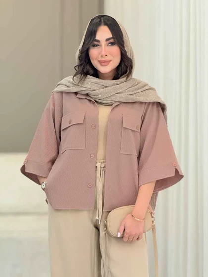 شومیز آستین دکمه چاک‌دار