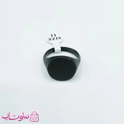 انگشتر مردانه مون بلان استیل فول مشکی نگین دایره کد 310