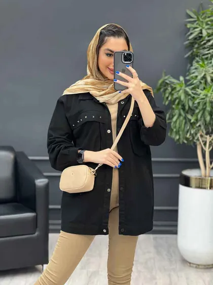 مانتو کتان چهار جیب پرچ پارلا
