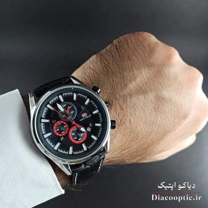 ساعت مچی مردانه اورجینال موتور ژاپنی برند مینی فوکوس سه موتور مدل Mf0083G.01 بند چرم