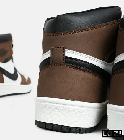 کتانی ساق‌دار زنانه و مردانه سفید مشکی قهوه ای Nike air jordan 1 مدل 6621