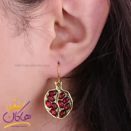 گوشواره زنانه استیل آویز انار cr45