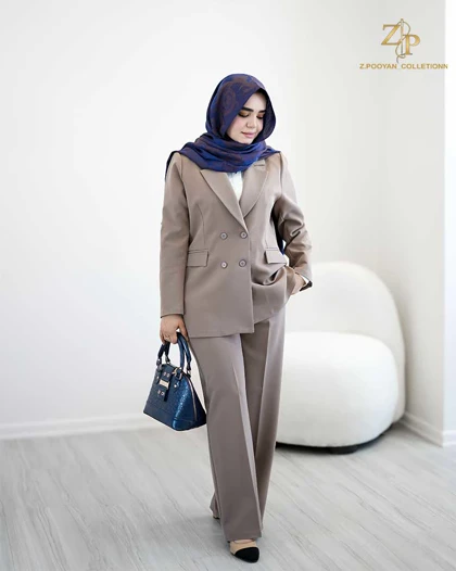 کت و شلوار زنانه کرپ مایلا