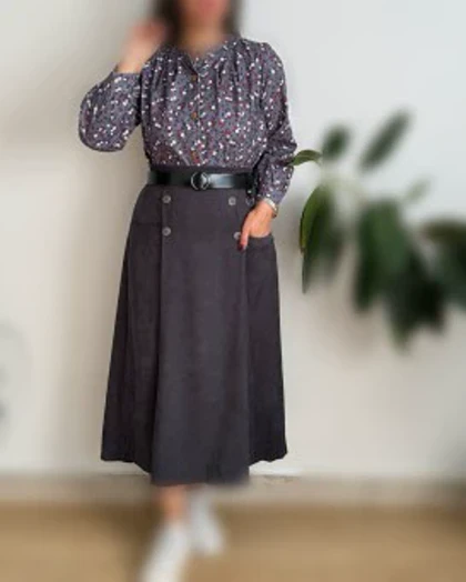 دامن مخمل کبریتی