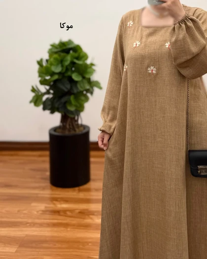پیراهن مانتویی گلدوزی مدل تمنا