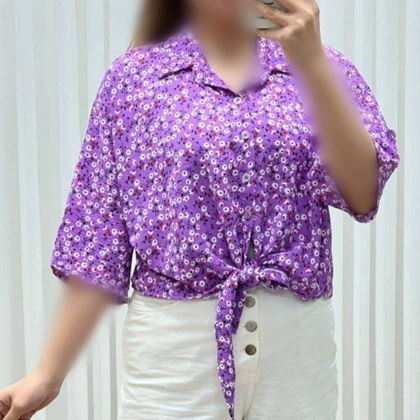 شومیز جلو گره‌ای مدل حلما کد 50321