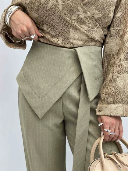 شلوار پارچه ای 2 تیکه