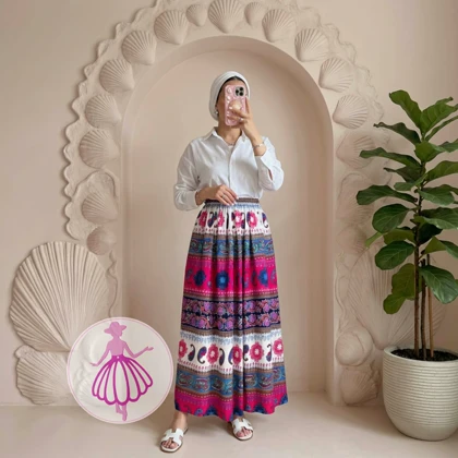 دامن نخی بلند بندری در رنگبندی متنوع(کد1363)