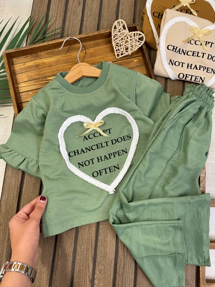 تیشرت شلوار قلب پنبه‌ای