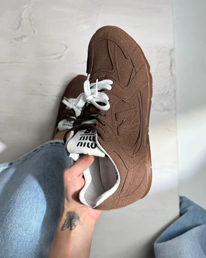 کتانی M.N قهوه ای کد 1200130