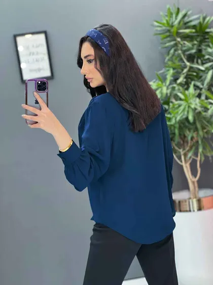 شومیز حریر یقه هفت