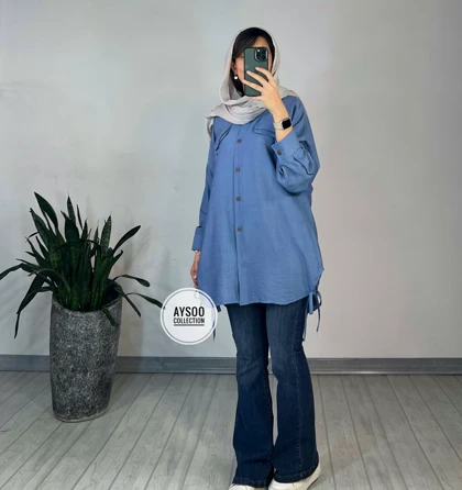 مانتو دکمه دار رامک