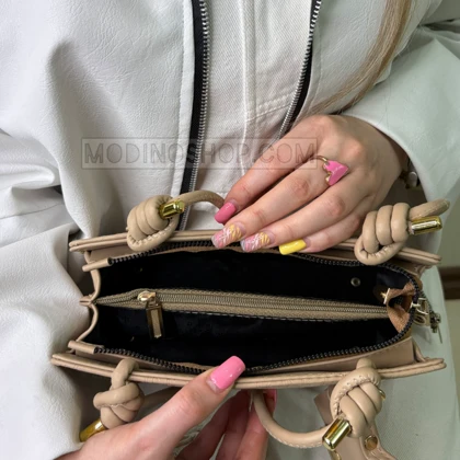 کیف دسته گره طرح فندی همراه کیف آویز کد 2205