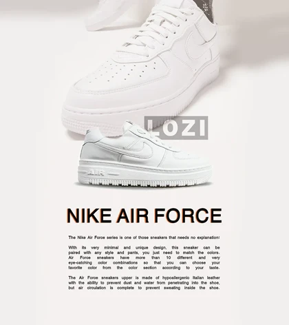 کفش کتانی بزرگ پا سفید نایک NIKE AIR FORCE مدل 4095
