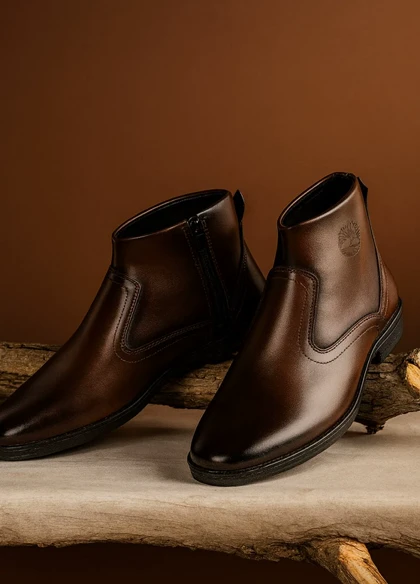 نیم بوت مردانه قهوه ای مدل Rad