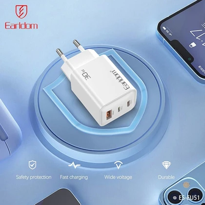 شارژر دیواری ارلدام Earldom مدل ES-EU51 توان 30 وات
