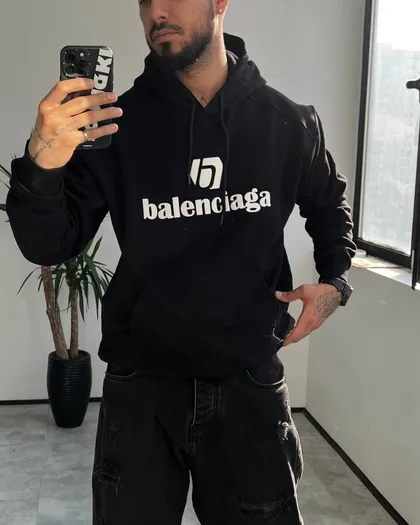 هودی سه نخ ضخیم BALENCIAGA رنگ مشکی