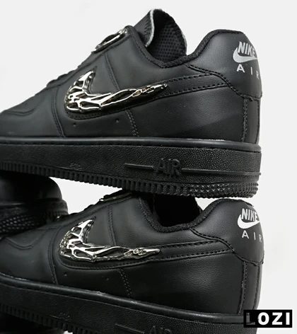 کفش کتانی مردانه و زنانه مشکی نایک NIKE AIR FORCE 1.7 lv8 Black gold مدل 7061